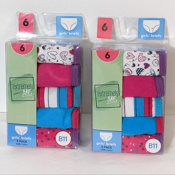 Girls 100% Cotton Briefs Underwears (5 PACK), Size 6, Bundle of Two - Picture 1 of 3